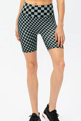 Checkerboard Exposed Seam Biker Shorts - Shah S. Sahota